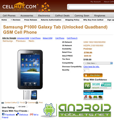 Samsung Android Tablet on Thread  Samsung Galaxy Tab Available For Pre Order